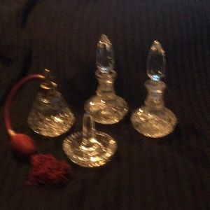 Waterford perfume bottles and ring catcher
